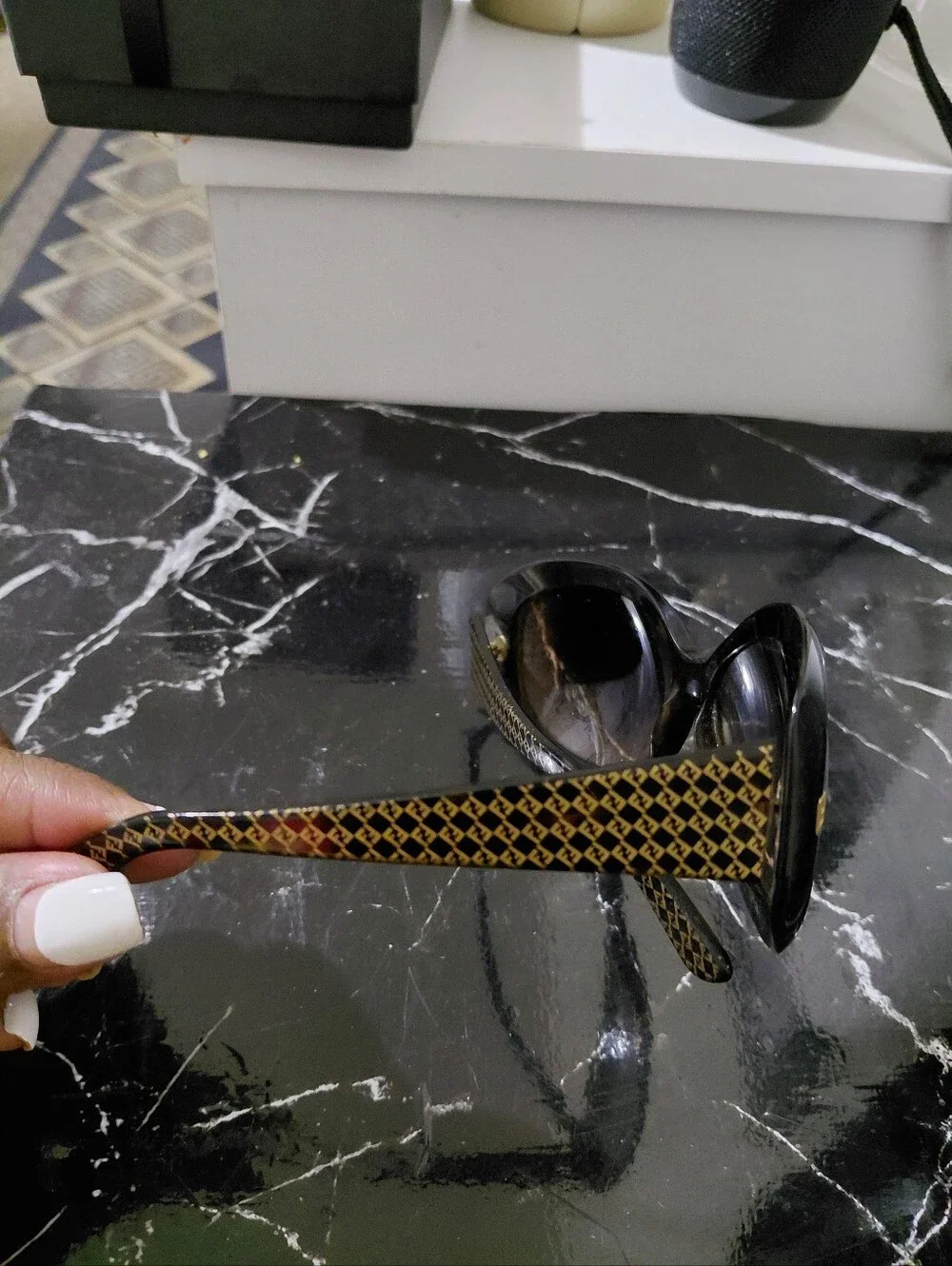 Fendi Black Oversized Round Women's Sunglasses with Gold Accents